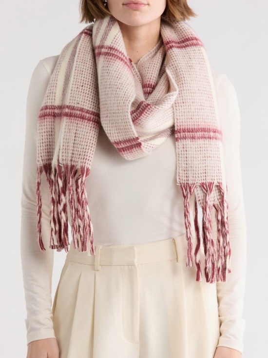 All Saints Accessories - AllSaints Brushed Check Oversized Scarf in Red Multi NWT